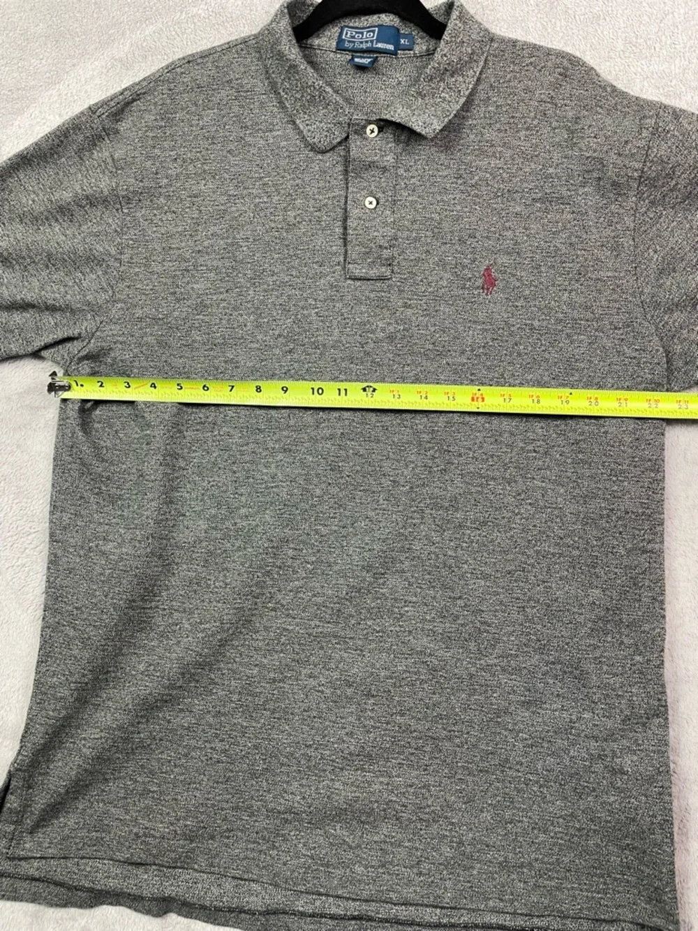 Polo Ralph Lauren Men's XL Gray Marl Cotton Polo Shirt - Short Sleeve -‎ Bolivia